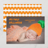 Foto eerste Halloween Baby Notitiekaartje (Voorkant / Achterkant)