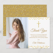 Foto Eerste Heilige Communie met Gouden Harten Bedankkaart (Voorkant / Achterkant)