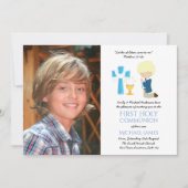 FOTO Eerste Heilige Communie uitnodigt BLONDE JONG Kaart (Voorkant)