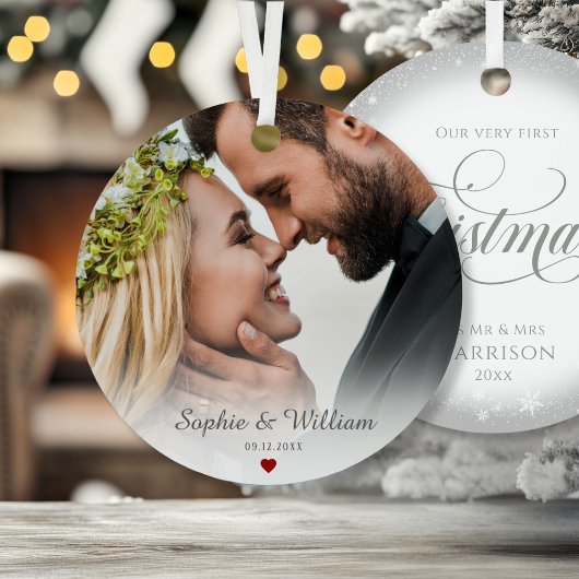 Foto Eerste kerst als meneer en mevrouw Ornament