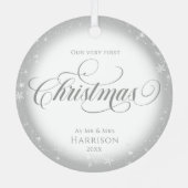 Foto Eerste kerst als meneer en mevrouw Ornament (Achterkant)