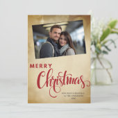 Foto Eerste kerst Getrouwd Flat Holiday Kaart (Staand voorkant)