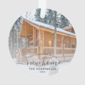 Foto Eerste Kerst Nieuwe Home Grijs Script 2024 Ornament (achterkant)