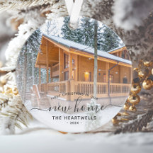 Foto Eerste Kerst Nieuwe Home Grijs Script 2024