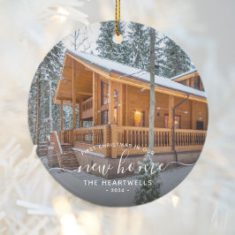 Foto Eerste Kerst Nieuwe Home White Script 2024 Keramisch Ornament