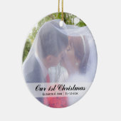 Foto eerste kerstbruiloft keramisch ornament (Rechts)