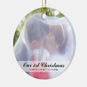 Foto eerste kerstbruiloft keramisch ornament (Links)