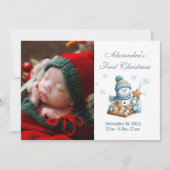 Foto eerste kerstgeboorteaankondiging feestdagenkaart (Voorkant)