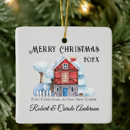 Foto Eerste Kerstmis in Ons Nieuwe Thuis Keramisch Ornament