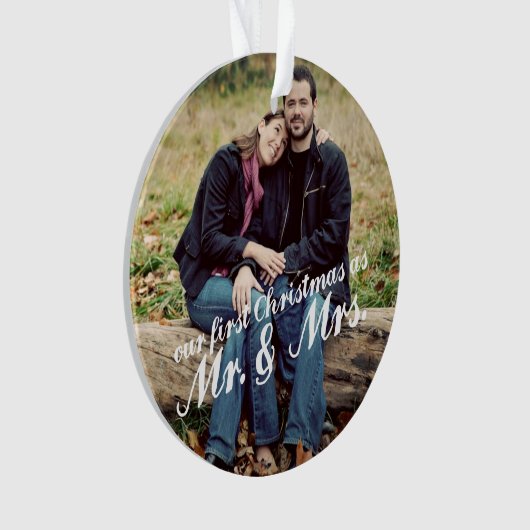 Foto eerste kerstmis Mr. & Mrs Ornament (voorkant)