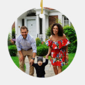 Foto Eerste Kerstmis Nieuw Huis Keramisch Ornament (Achterkant)