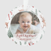 Foto Eerste Kerstscript Classic Pattern Ornament (voorkant)