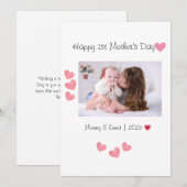 Foto eerste Moederdag Bedankkaart (Voorkant / Achterkant)