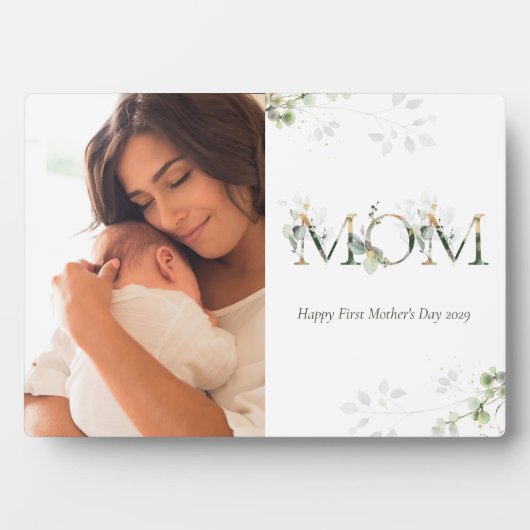 Foto eerste Moederdag botanische letters Fotoplaat (voorkant)