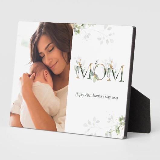 Foto eerste Moederdag botanische letters Fotoplaat (Zijkant)
