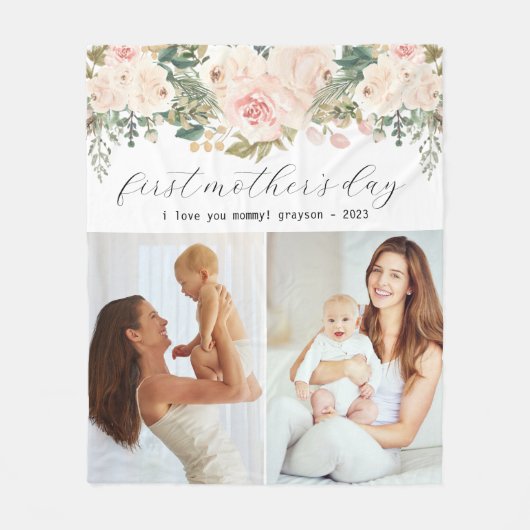 Foto eerste Moederdag Fleece Deken (Voorkant)