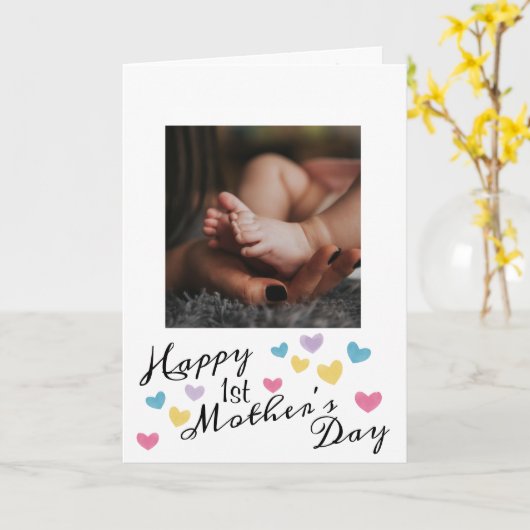 Foto eerste Moederdag Kaart (Gele Bloem)