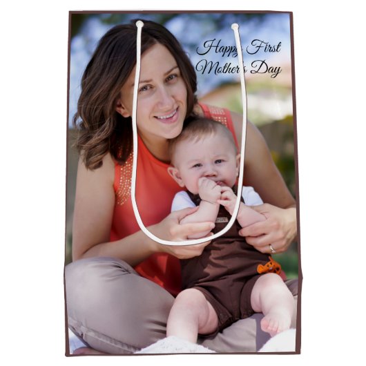 Foto eerste moederdag medium cadeauzakje (Achterkant)