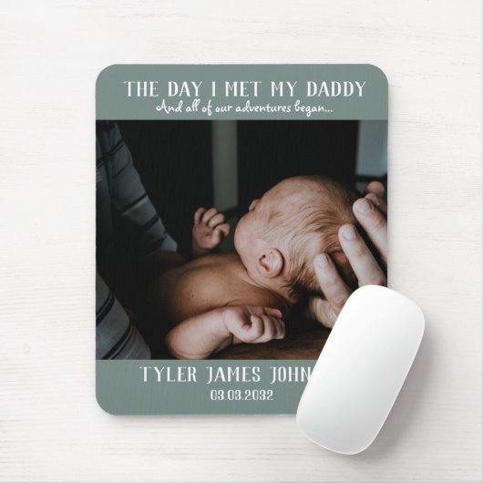 Foto eerste Vaderdag | Dag dat ik mijn papa ontmoe Muismat (Met muis)