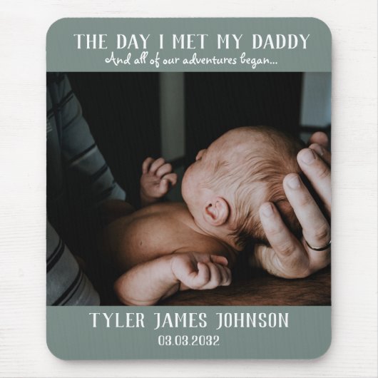 Foto eerste Vaderdag | Dag dat ik mijn papa ontmoe Muismat (Voorkant)