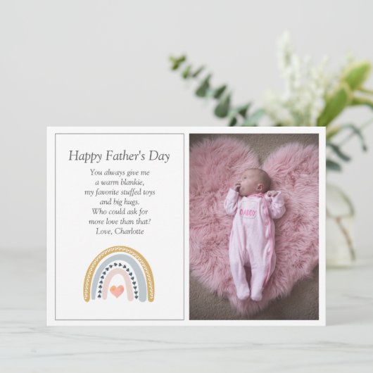 Foto eerste Vaderdag Feestdagenkaart (Staand voorkant)