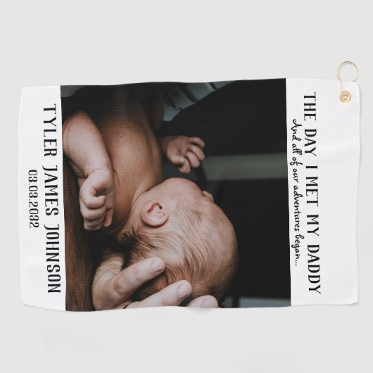 Foto eerste Vaderdag Golfhanddoek (Horizontaal)