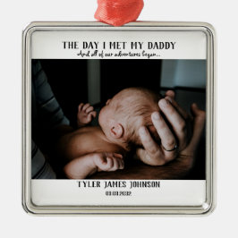Foto eerste Vaderdag Metalen Ornament