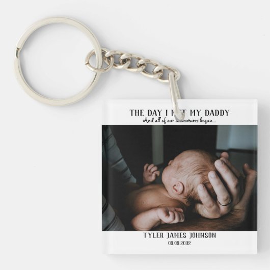 Foto eerste Vaderdag Sleutelhanger (Voorkant)