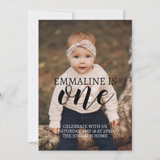 Foto eerste verjaardagsaankondiging download kaart (Voorkant)