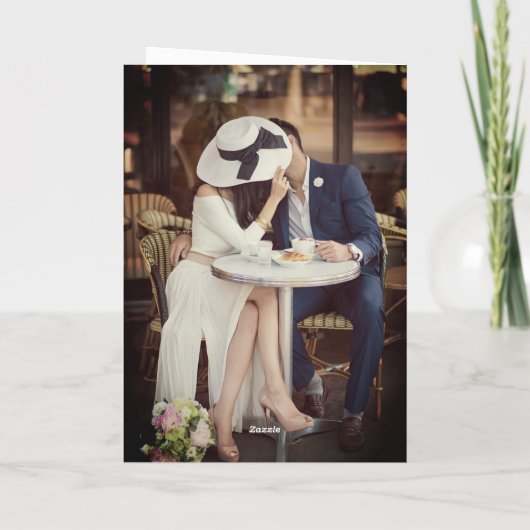 Foto Eiffel Tower Paris Couple's First Kerstmis Feestdagen Kaart (Achterkant)