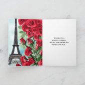 Foto Eiffel Tower Red Roses gepersonaliseerd op za Kaart (Binnen)