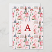 Foto Eiffeltoren Chique Paris Roze Kerstmis Feestdagenkaart (Achterkant)