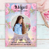 Foto Eiffeltoren Roze Rozen Chique Frans Verjaarda Kaart