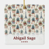 Foto Eiffeltoren Topiaries Paris Christmas Keramisch Ornament (Achterkant)