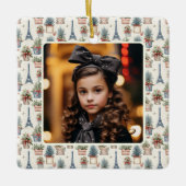 Foto Eiffeltoren Topiaries Paris Christmas Keramisch Ornament (Voorkant)