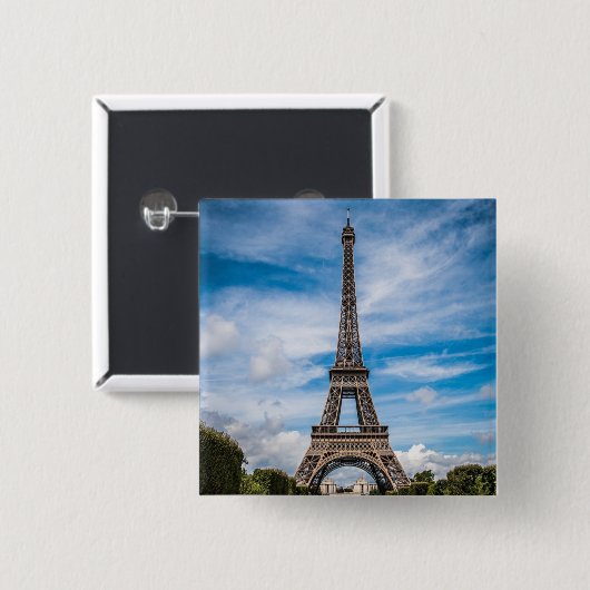 Foto Eiffeltoren Vierkante Button 5,1 Cm (Voorkant /achterkant)