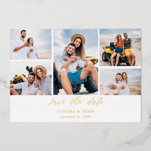 Foto Ele Chic 5 Multi Save the Date Folie Uitnodiging (Voorkant)