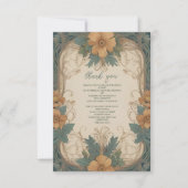 Foto Elegant Art Nouveau Floral Vrijgezellenfeest Bedankkaart (Voorkant)