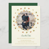 Foto Elegant Autumn Leaves Save The Date (Voorkant / Achterkant)