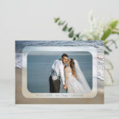 Foto Elegant Beach Weddenschap Hartelijk dank Save The Date (Staand voorkant)