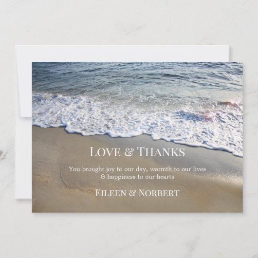 Foto Elegant Beach Weddenschap Hartelijk dank Save The Date (Achterkant)