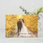 Foto Elegant Beauful Calligraphy Wedding Bedankkaart (Staand voorkant)