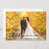 Foto Elegant Beauful Calligraphy Wedding Bedankkaart (Voorkant / Achterkant)