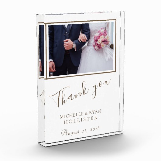 Foto Elegant Bedankt voor je bruiloft fotoblok (Links)