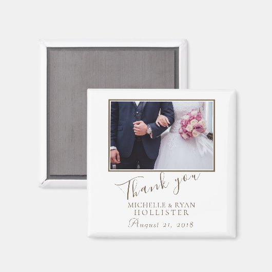 Foto Elegant Bedankt Weddenschap Magneet (Voorkant / Achterkant)