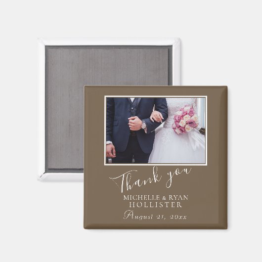 Foto Elegant Bedankt Weddenschap Magneet (Voorkant / Achterkant)