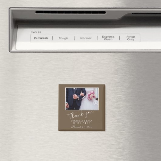 Foto Elegant Bedankt Weddenschap Magneet (Insitu (Vaatwasser))