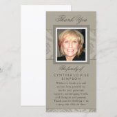 Foto Elegant Beige Memorial Kaart (Voorkant / Achterkant)