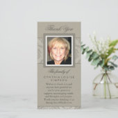 Foto Elegant Beige Memorial Kaart (Staand voorkant)