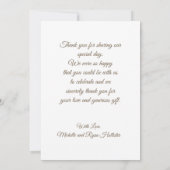 Foto Elegant Bericht Dank u Wedding Photo Card Bedankkaart (Achterkant)